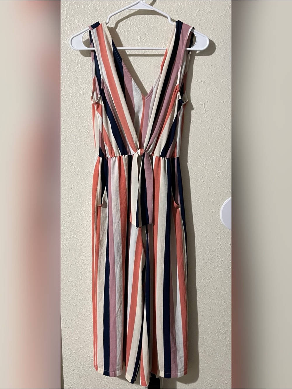 Lily Rose Striped V-Neck Jumpsuit